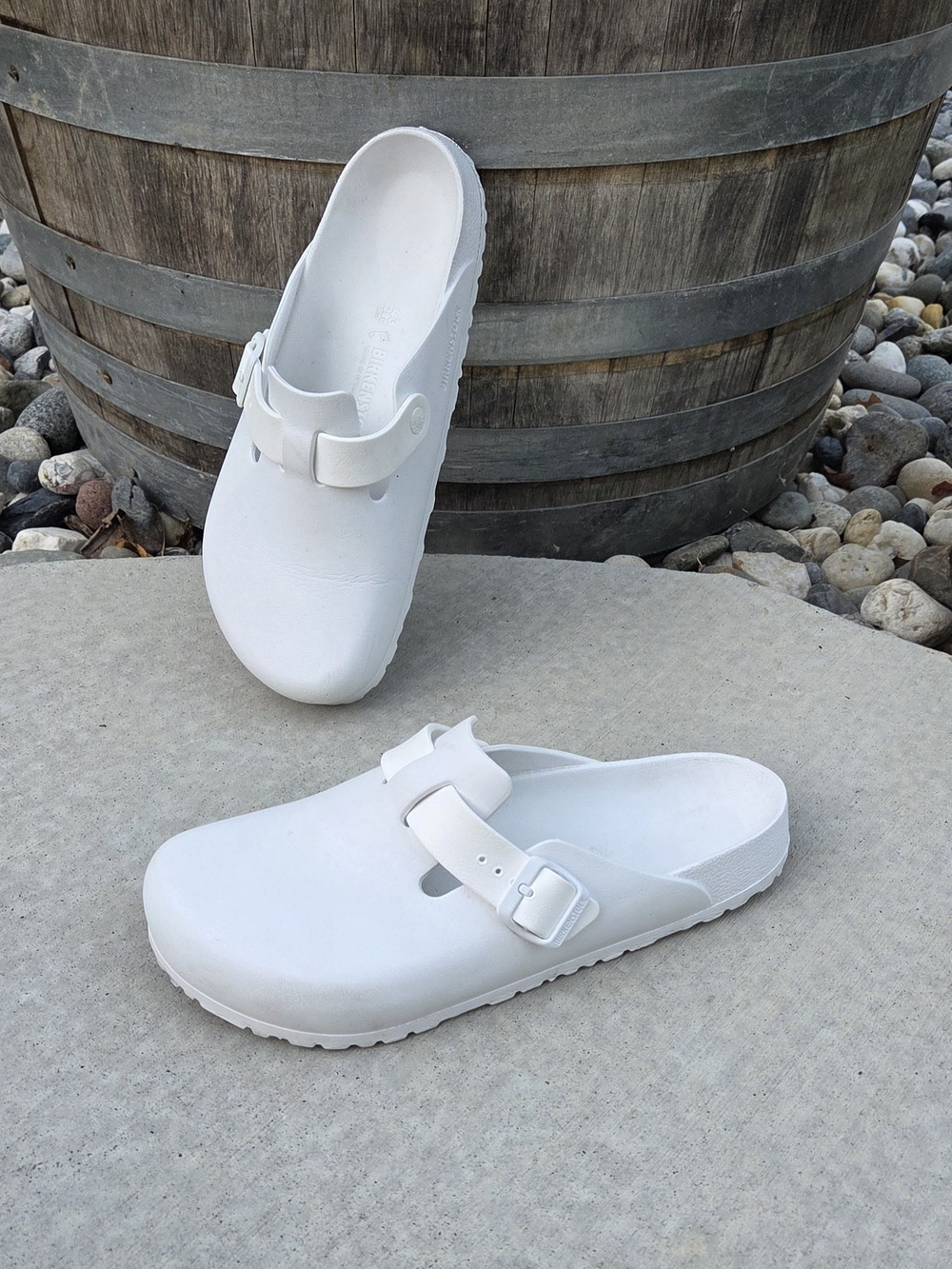 Birkenstock Boston Essentials White Slip-On Clog EVA Waterproof Size 43 Mens 10